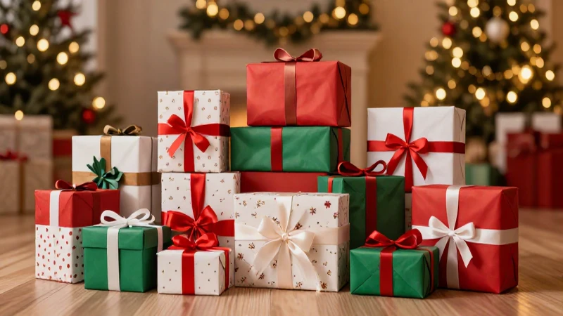 Regalos navideños festivos, cálidos y atractivos