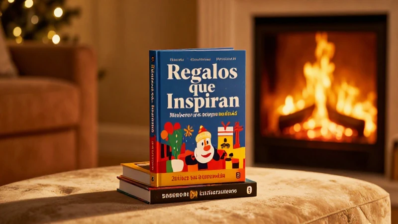 Acogedor salón con libros y ambiente festivo