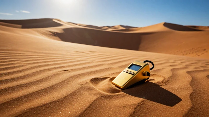 Detector de oro en dunas vibrantes y dramáticas