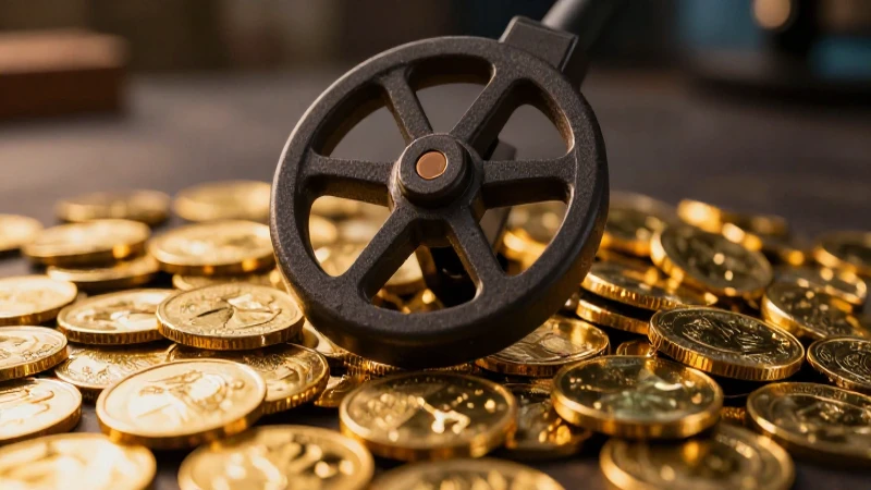 Monedas doradas brillan capturadas en detalle