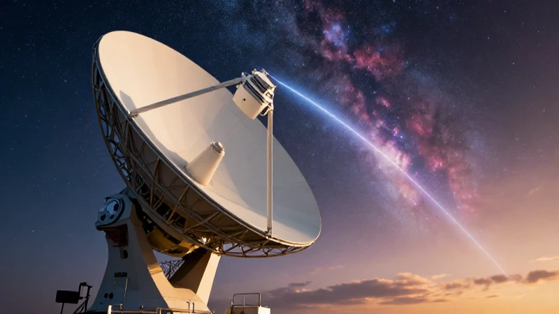 Lluvia de meteoritos sobre radar futurista espectacular