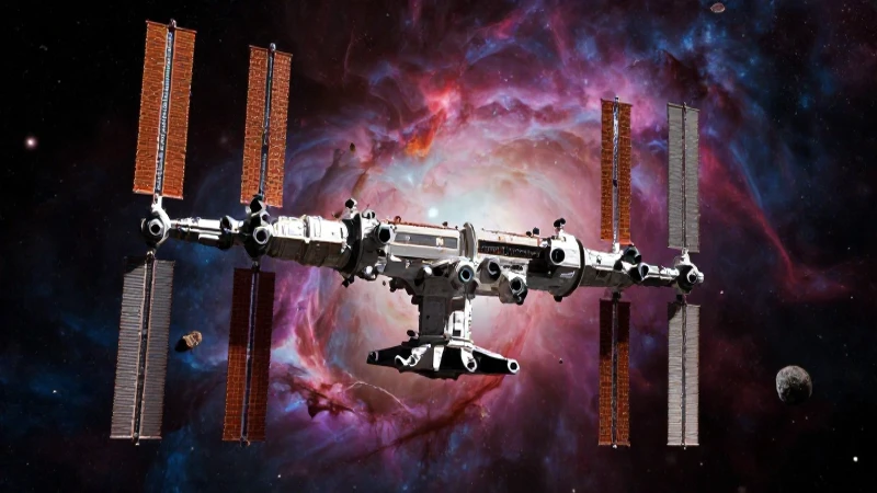 Estación espacial, asteroides, nebulosa: imagen impactante