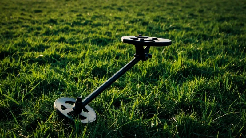 Detectores metálicos en campo verde cinematográfico