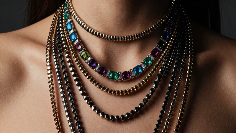 Metal Necklaces: La Tendencia de Collares de Metales Mixtos 3 Collares metálicos llamativos, fotografía cinematográfica y atractiva