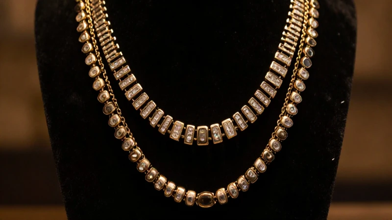 Metal Necklaces: La Tendencia de Collares de Metales Mixtos 9 Collares lujosos brillan en fondo aterciopelado