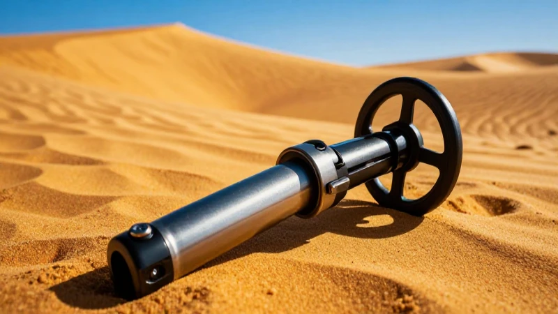 Detector metálico en dunas doradas, impactante