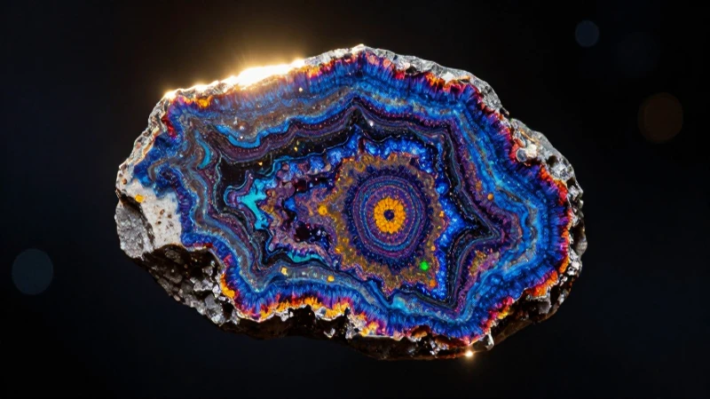Meteorito Allende: colores minerales y brillo cósmico