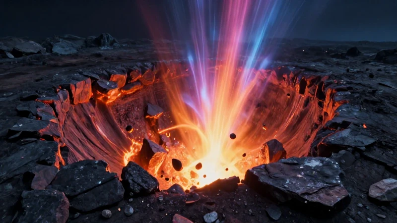 Crater impactante, irreal y fotorealista
