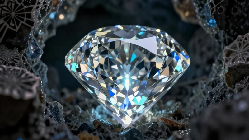 Un diamante revela minerales brillantes, estilo Art Deco