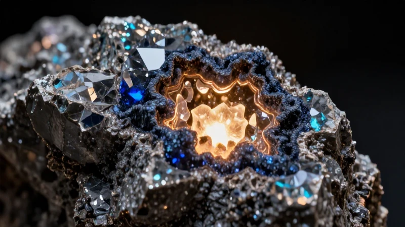 Minerales brillantes en detalle profesional
