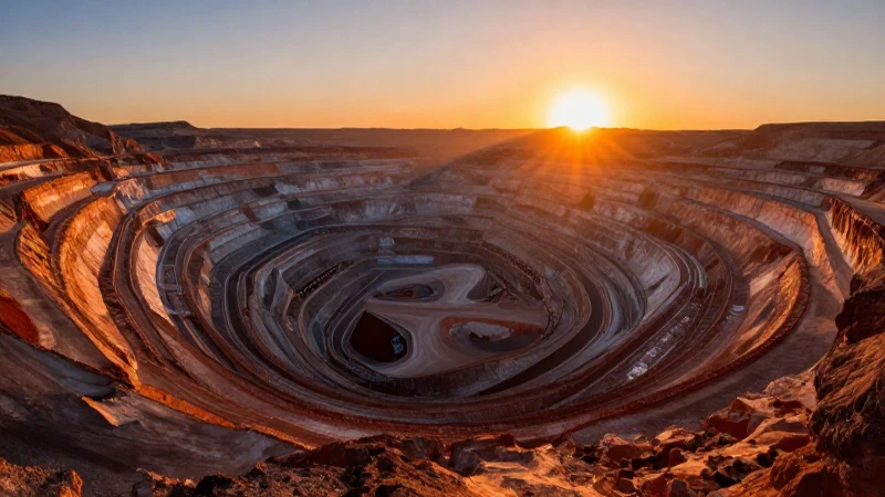 Impresionante mina de cobre al atardecer
