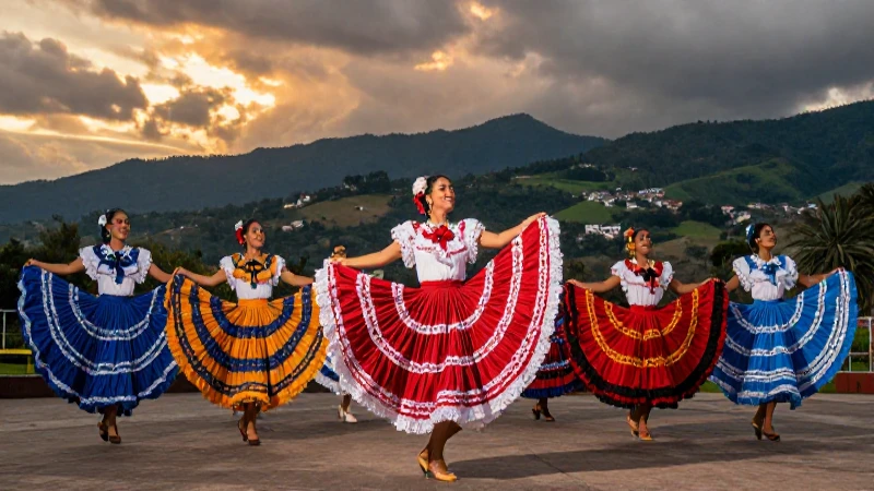 Mina El Edén: Celebración del Folclor Internacional 2025 6 Danzarines colombianos festivos en vibrante escenario