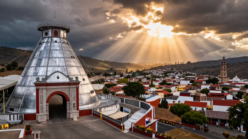 Impresionante mina mexicana con iluminación dramática
