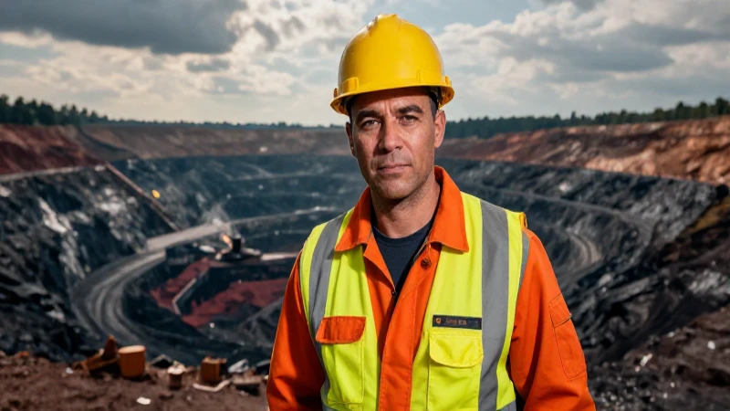 Mineros en acción con luz dramática