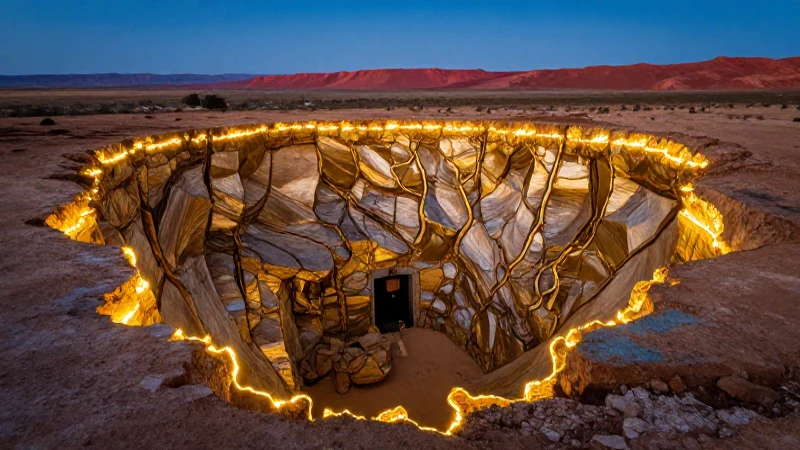 Minería dorada en paisaje desértico impactante