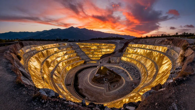 Impresionante paisaje minero mexicano al atardecer