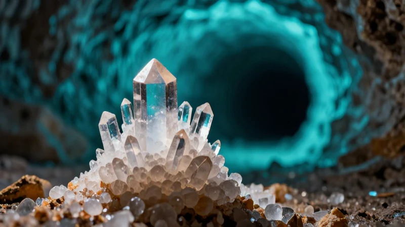 Impactante cristal en primer plano, luz dramática