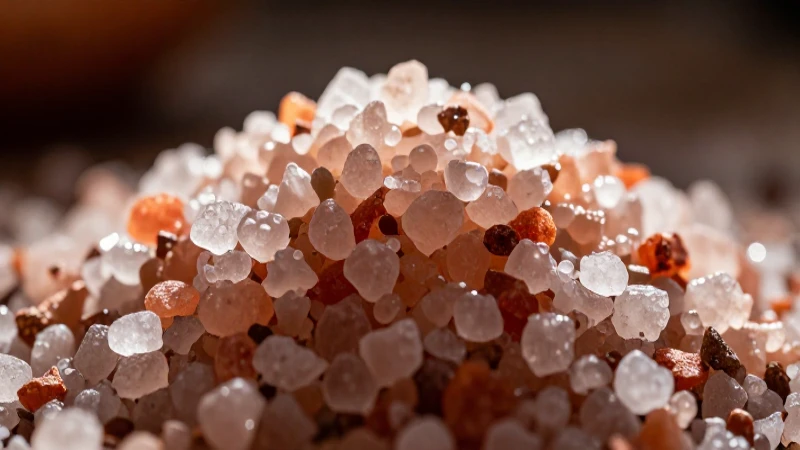 Cristales salinos destacados en iluminación dramática