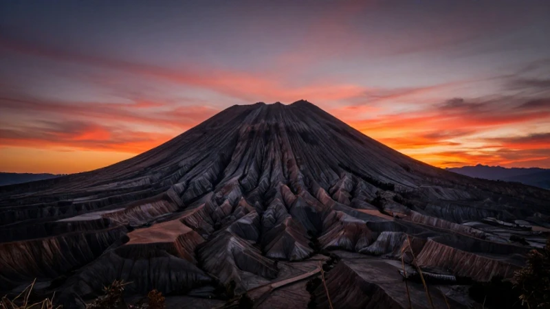 Atardecer dramático en paisaje montañoso hiperrealista
