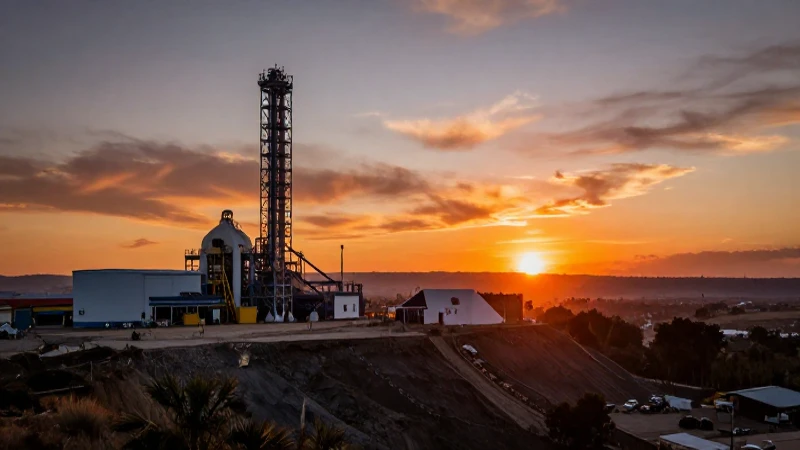 Impresionante atardecer en las operaciones mineras