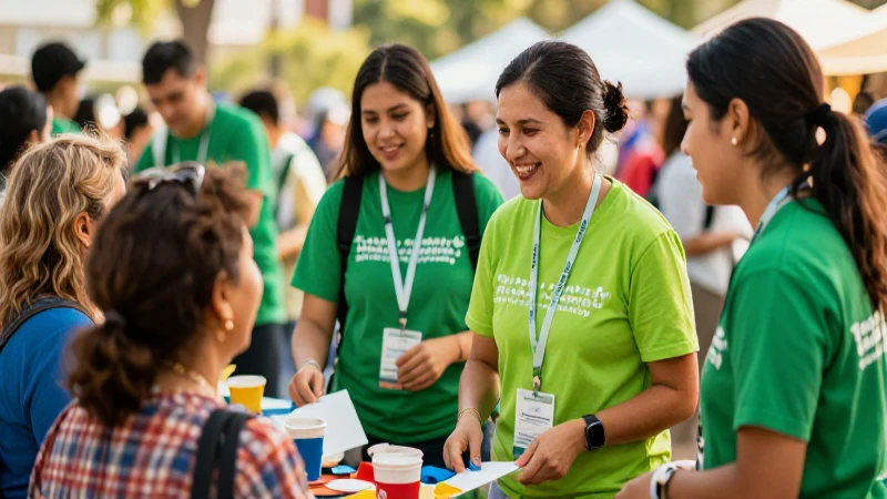 Celebración alegre y optimista con voluntariado