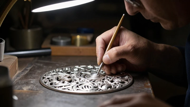 Taller plateado: artesanía detallada y luz cálida