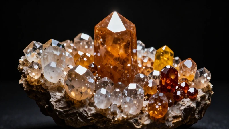 Cristales mexicanos resaltados con iluminación dramática