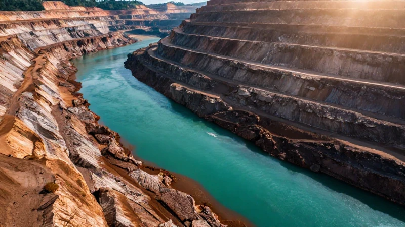 Río tóxico bajo mina a cielo abierto