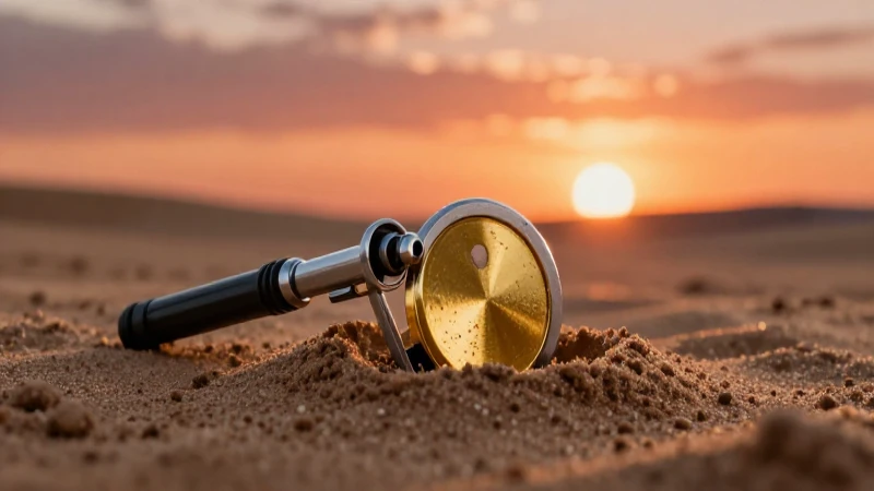 Conoces el poder del Miniature Metal Detector Target Fortuna 4 Detector en arena revela oro al atardecer