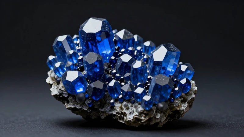Cristales de molibdeno: belleza azul dramática y moderna