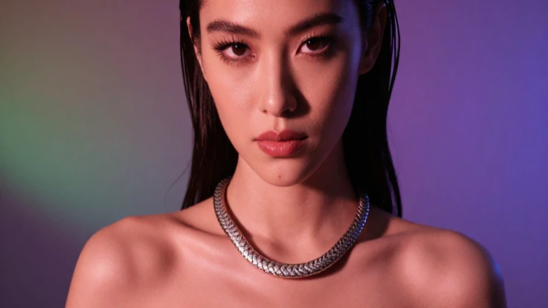Retrato elegante con joyería y sombras dramáticas