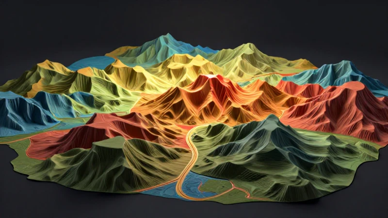 Paisaje 3D cinematográfico, vibrante y llamativo