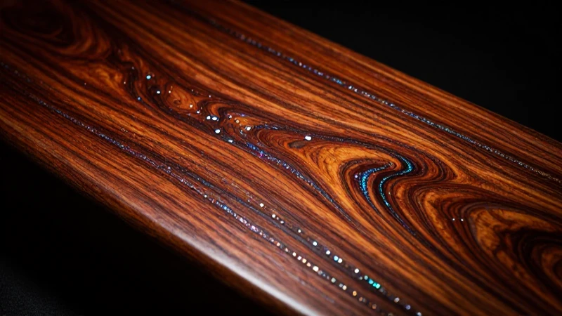 Madera oscura y brillantes reflejos cromados