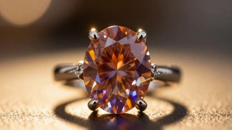 Qué es la moissanita y por qué es una alternativa brillante 6 Anillo brillante y lujoso en primer plano