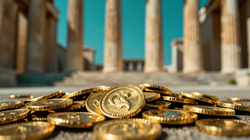 Monedas antiguas resaltan bajo luz dramática