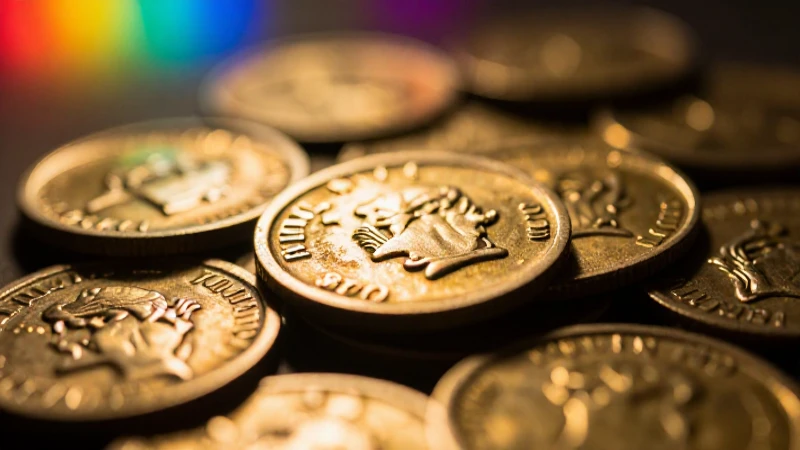 Monedas antiguas resaltadas con luz dorada