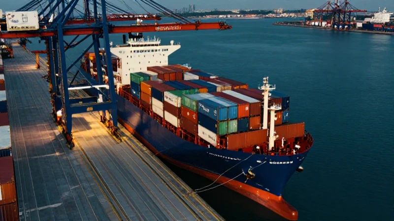 Movimiento portuario: Ranking de puertos en Sudamérica 2025 4 Barco mercante en puerto con iluminación dramática