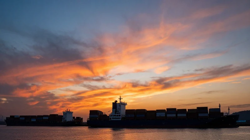 Movimiento portuario: Ranking de puertos en Sudamérica 2025 3 Atardecer dramático sobre puerto moderno y barcos
