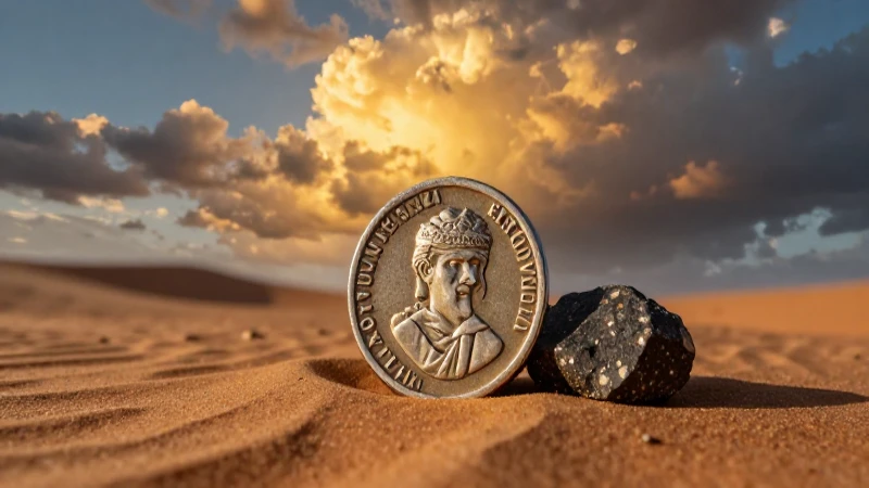Münzen und Meteoritenfragmente in Marokko: Entdeckungen 2025 7 Paisaje desértico marroquí con elementos históricos y vibrantes