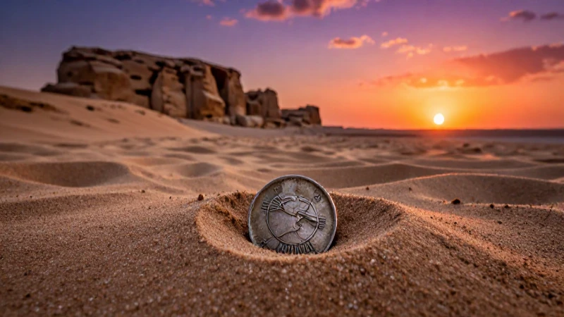 Paisaje pakistaní antiguo con moneda enterrada