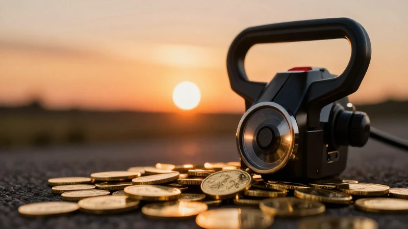 Monedas de oro bajo una puesta dramática
