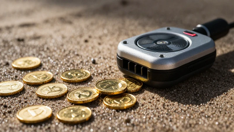 Monedas doradas brillan en la arena mojada