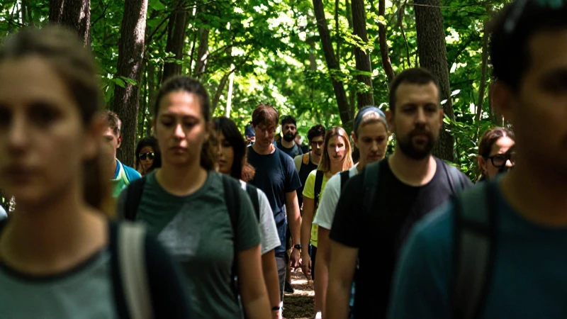 Manifestación ambiental en bosque, luz y vida