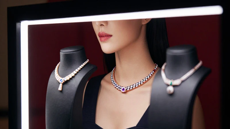 Mujer elegante con joyas lujosas y vibrantes