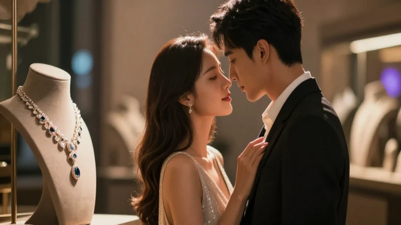 Pareja enamorada bajo cálida luz cinematográfica