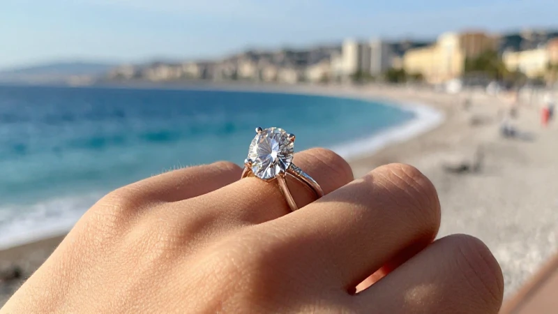 Dónde encontrar anillos de compromiso exclusivos en Nice 7 Anillo deslumbrante en mano, luz dorada