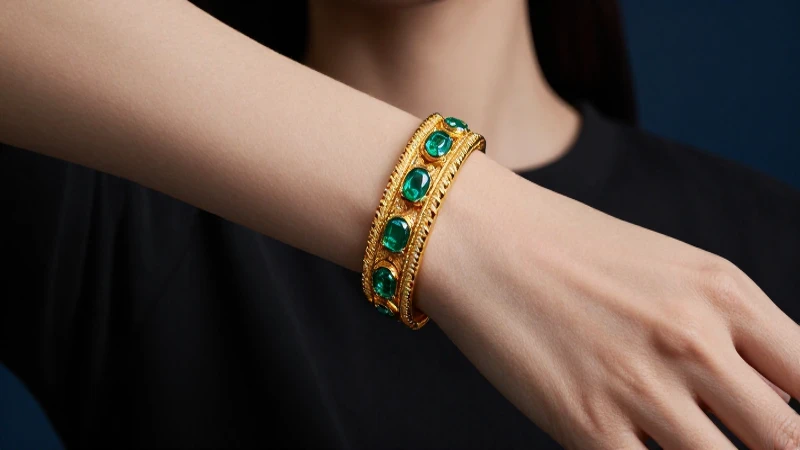 Bracelete dorado elegante, lujo hiperrealista