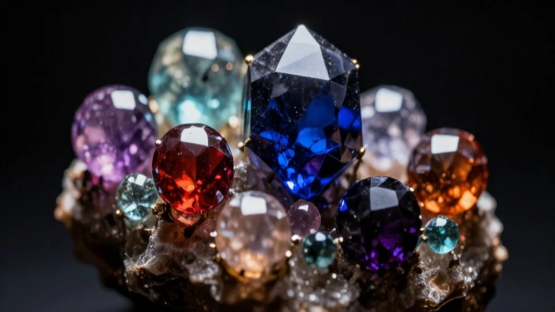 Cristales minerales: luz dramática y colores vibrantes