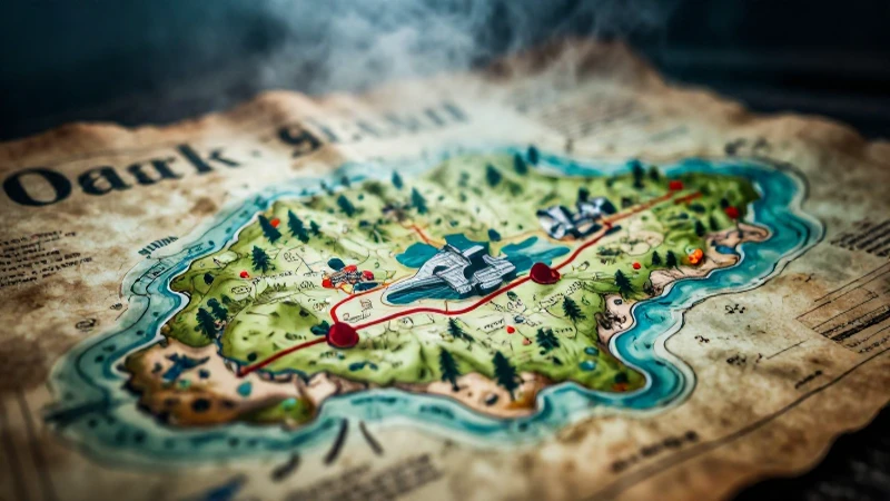 Mapa antiguo evoca misterio y aventura