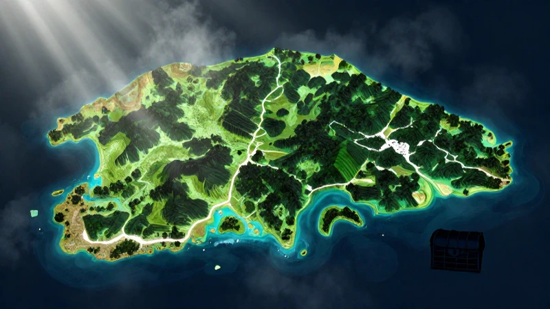 Tesoros ocultos en una isla fotorealista